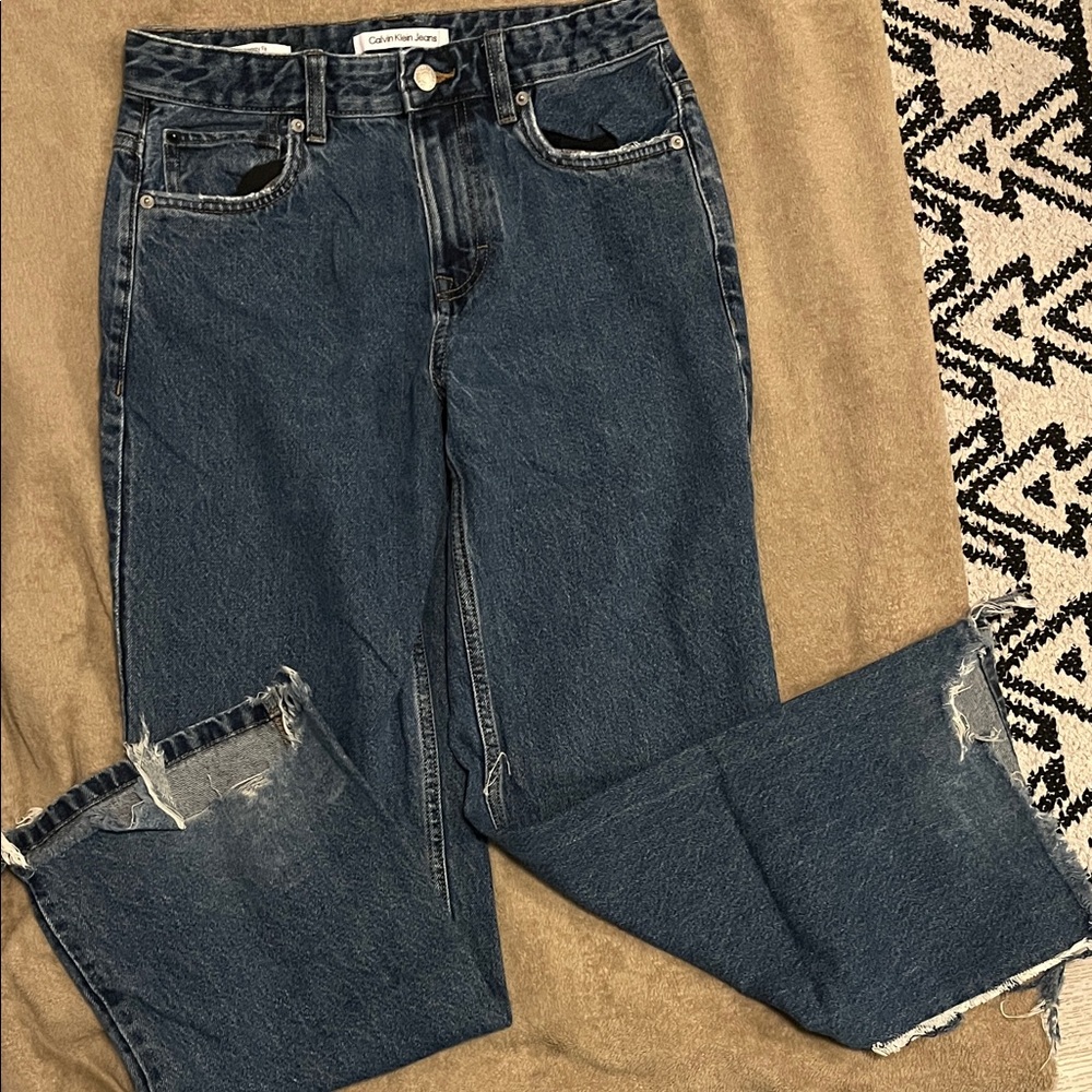 Calvin Klein Women's Dark Blue Straight Leg Jeans